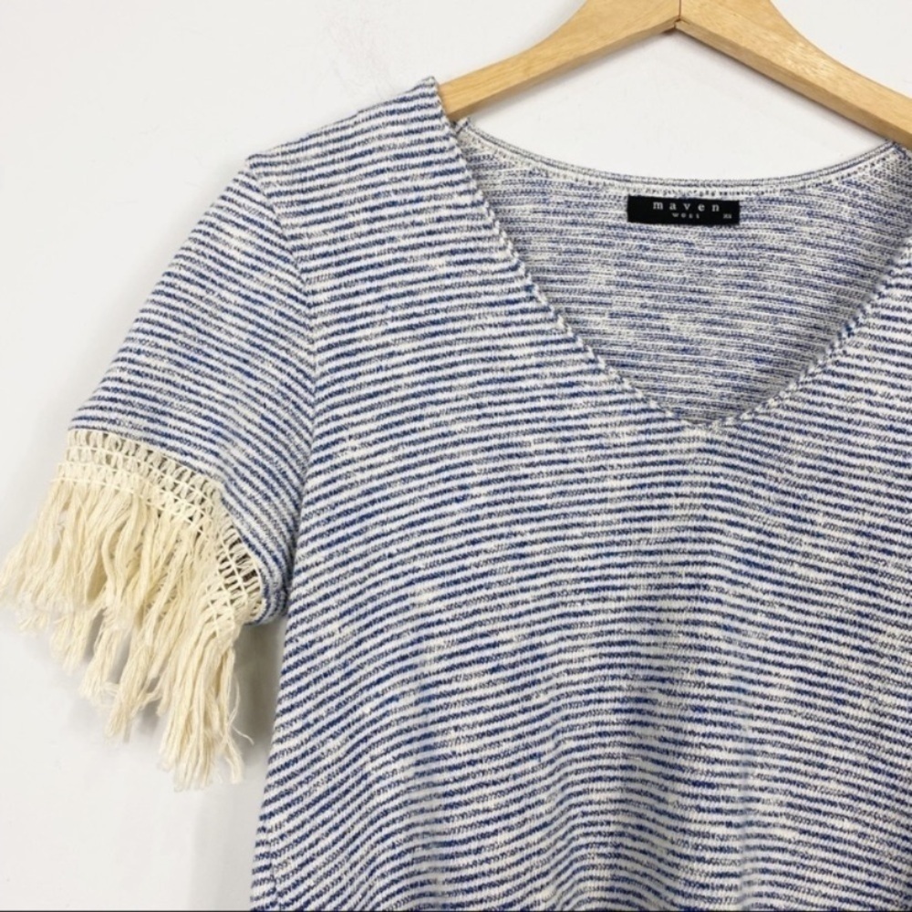 MAVEN WEST Fringe Striped Top - Picture 4 of 11
